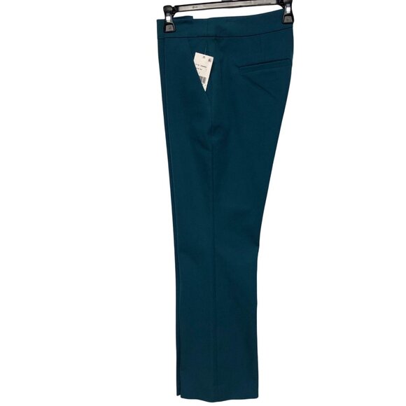 Trina Turk $298 Womens Teal Straight-Leg Pants High-Rise With Pockets 4 NWT - Picture 11 of 14